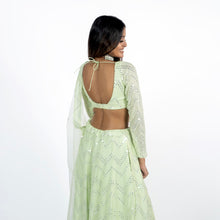Load image into Gallery viewer, Minty Mirror Lehenga
